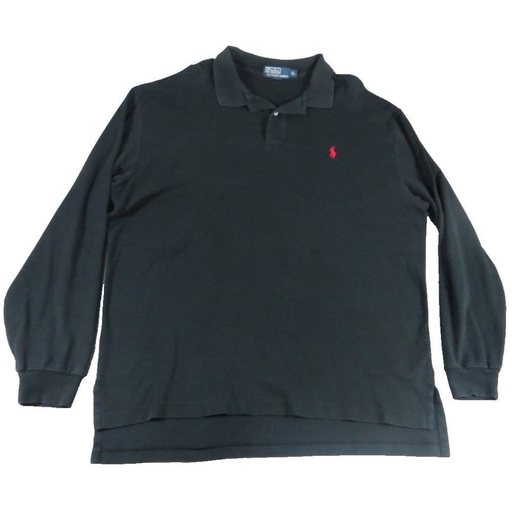Polo Ralph Lauren Shirt Men's Black XL Long Sleeve Cotton Shirt Red Pony Classic